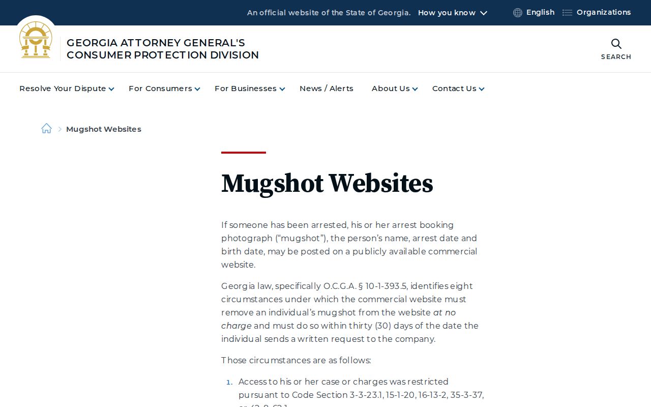 Georgia removal guidance for Dougherty County released mugshots